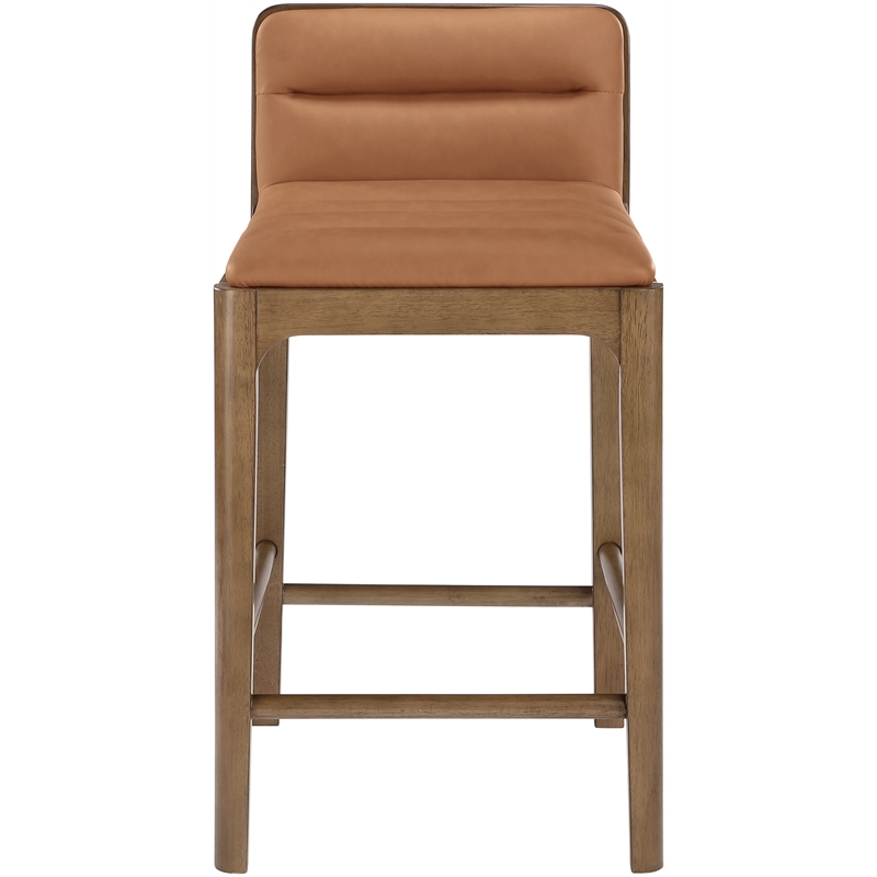 Meridian Furniture Ellis Cognac Vegan Leather Counter Stool (Set of 2)