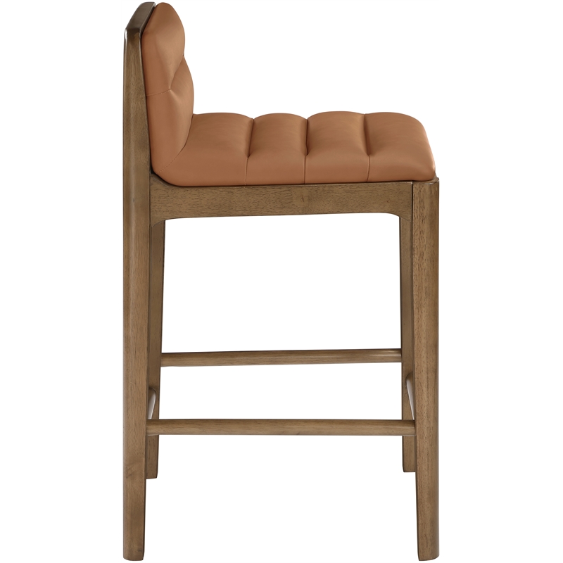 Meridian Furniture Ellis Cognac Vegan Leather Counter Stool (Set of 2)