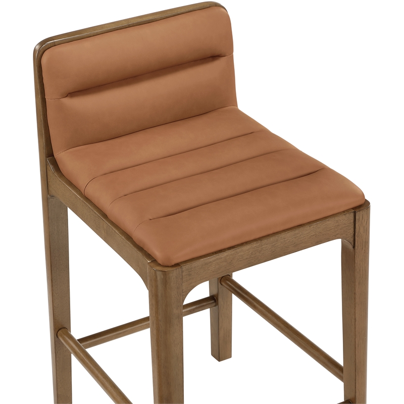 Meridian Furniture Ellis Cognac Vegan Leather Counter Stool (Set of 2)