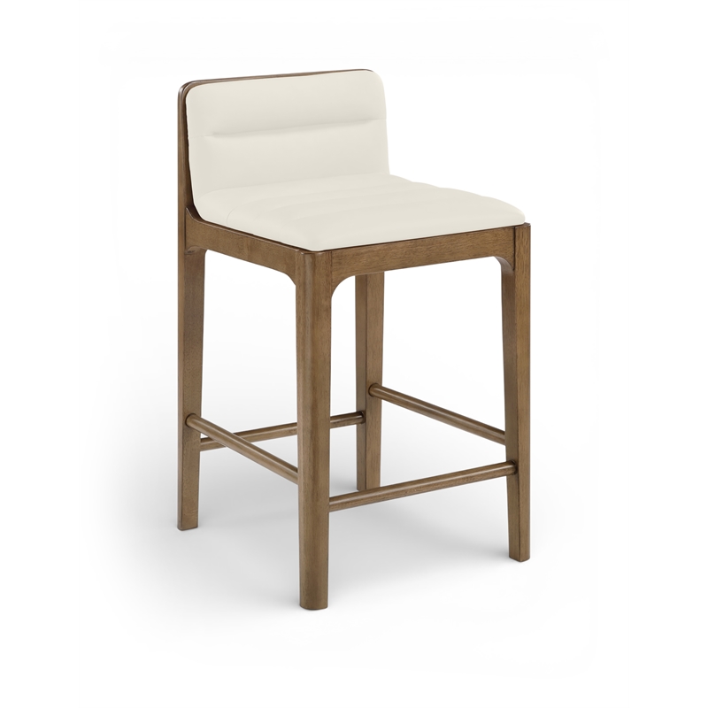 Meridian Furniture Ellis Cream Vegan Leather Counter Stool (Set of 2)