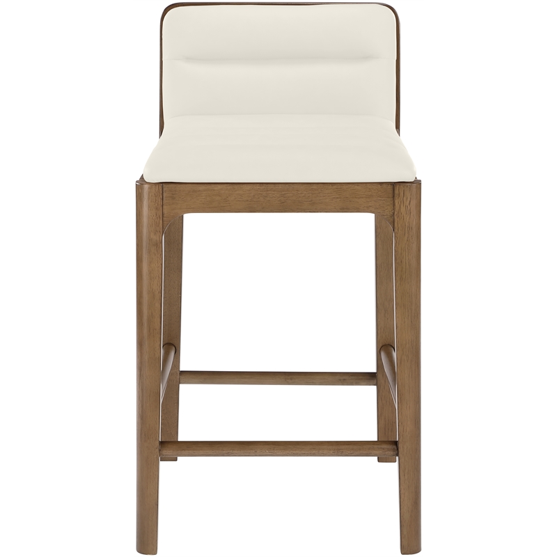 Meridian Furniture Ellis Cream Vegan Leather Counter Stool (Set of 2)