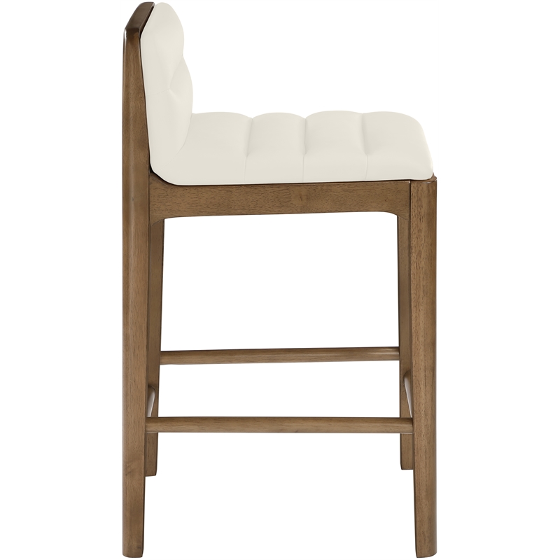 Meridian Furniture Ellis Cream Vegan Leather Counter Stool (Set of 2)