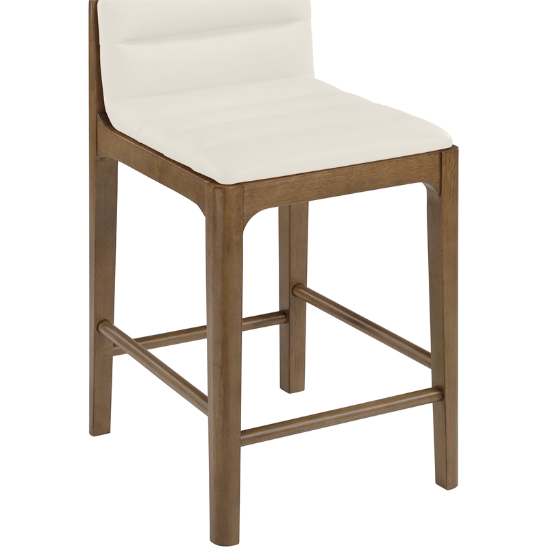 Meridian Furniture Ellis Cream Vegan Leather Counter Stool (Set of 2)