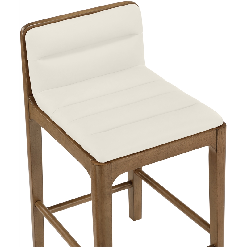 Meridian Furniture Ellis Cream Vegan Leather Counter Stool (Set of 2)