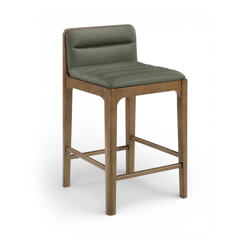 Meridian Furniture Ellis Green Vegan Leather Counter Stool (Set of 2)