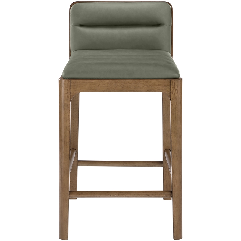 Meridian Furniture Ellis Green Vegan Leather Counter Stool (Set of 2)
