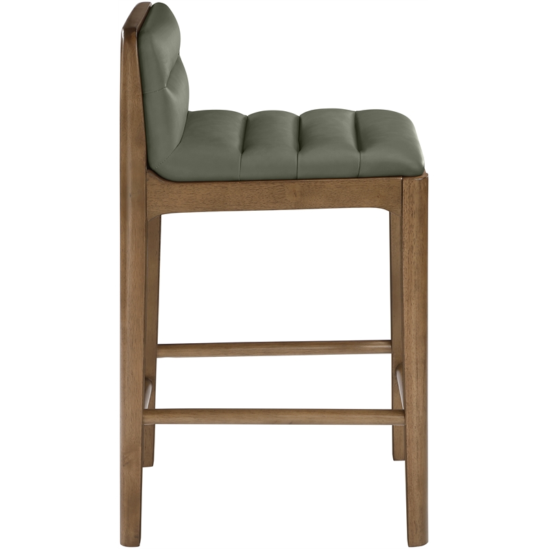 Meridian Furniture Ellis Green Vegan Leather Counter Stool (Set of 2)