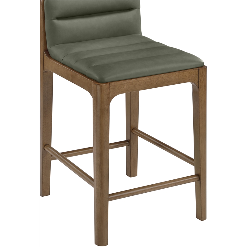 Meridian Furniture Ellis Green Vegan Leather Counter Stool (Set of 2)
