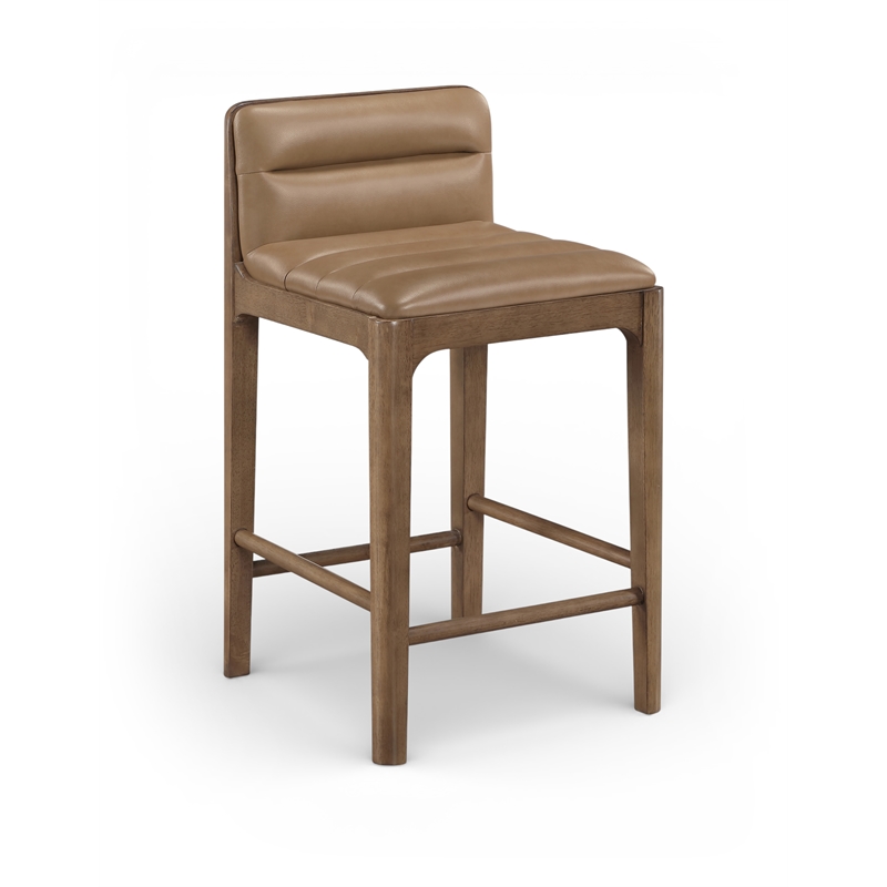 Meridian Furniture Ellis Tan Vegan Leather Counter Stool (Set of 2)