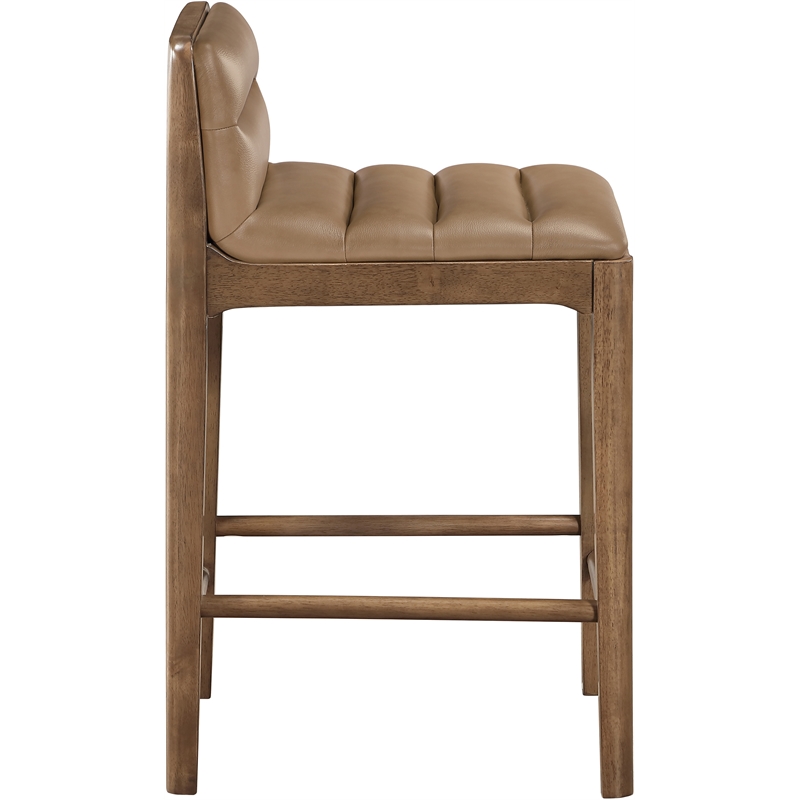 Meridian Furniture Ellis Tan Vegan Leather Counter Stool (Set of 2)