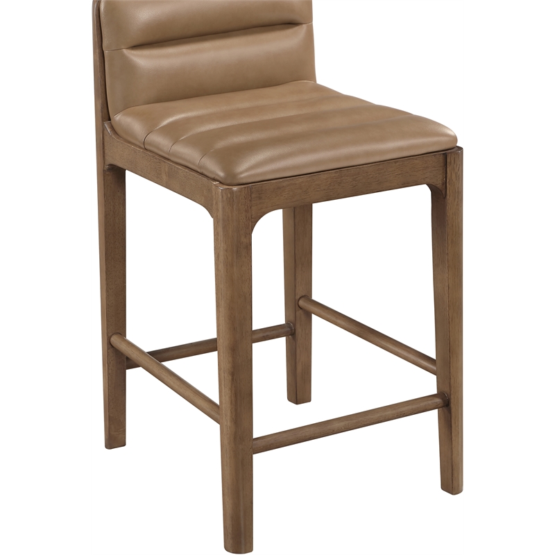 Meridian Furniture Ellis Tan Vegan Leather Counter Stool (Set of 2)