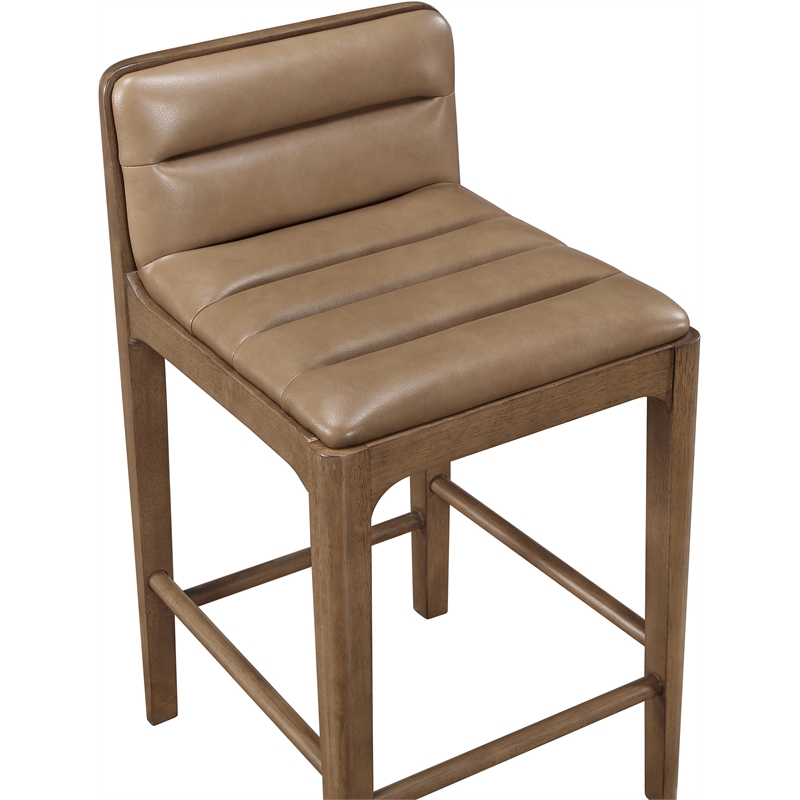 Meridian Furniture Ellis Tan Vegan Leather Counter Stool (Set of 2)