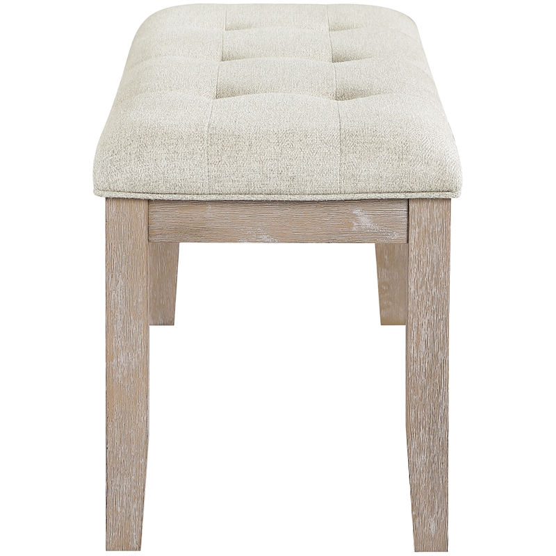 Meridian Furniture Ananda Beige Fabric Upholstered Bench