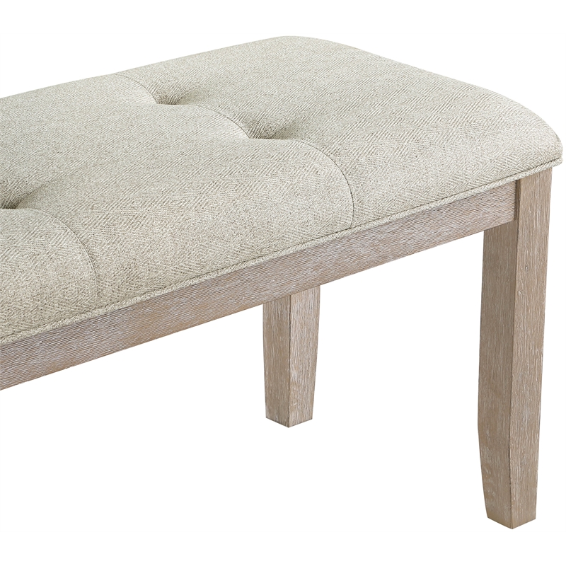 Meridian Furniture Ananda Beige Fabric Upholstered Bench