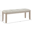 Meridian Furniture Ananda Beige Fabric Upholstered Bench
