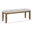 Meridian Furniture Ananda Beige Fabric Upholstered Bench