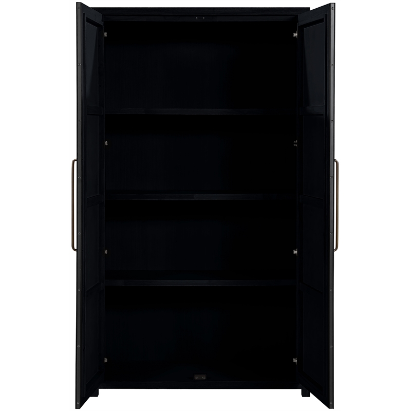 Meridian Furniture Vana Black Solid Wood Storage Cabinet
