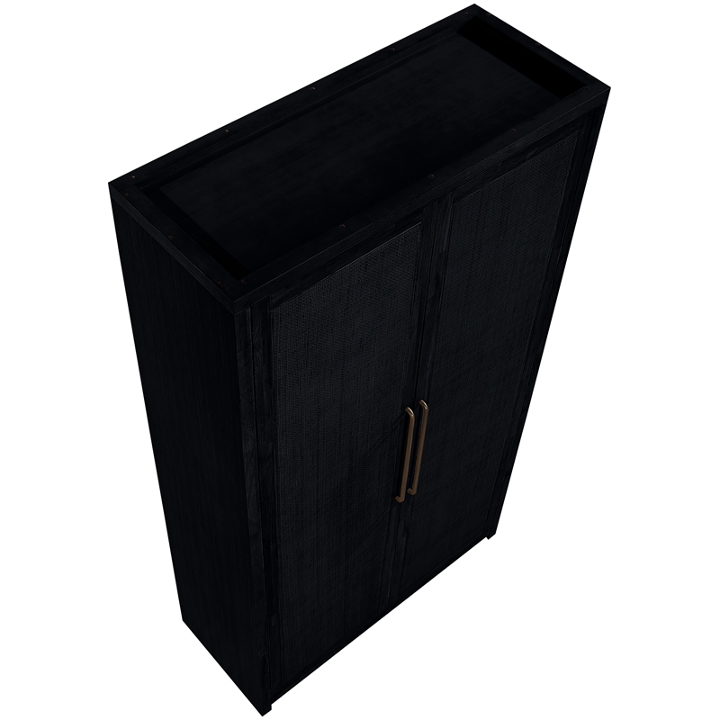 Meridian Furniture Vana Black Solid Wood Storage Cabinet