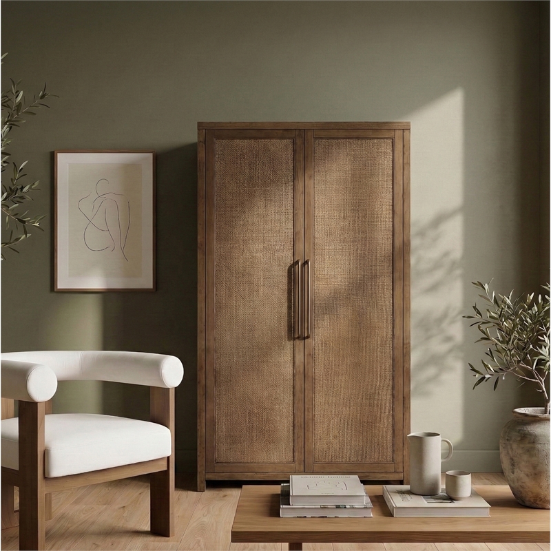 Meridian Furniture Vana Brown Solid Wood Storage Cabinet