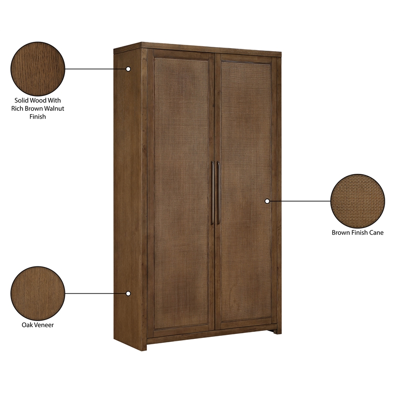 Meridian Furniture Vana Brown Solid Wood Storage Cabinet
