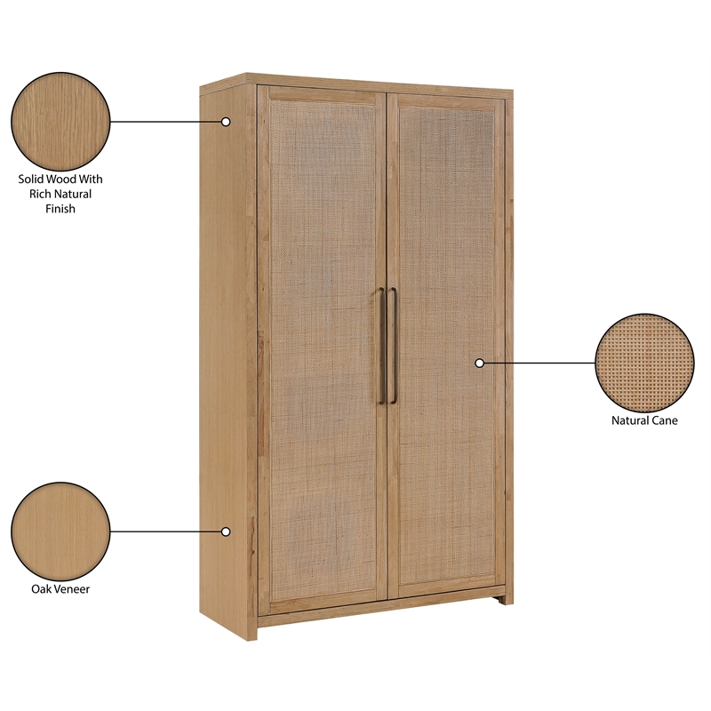 Meridian Furniture Vana Natural Solid Wood Storage Cabinet