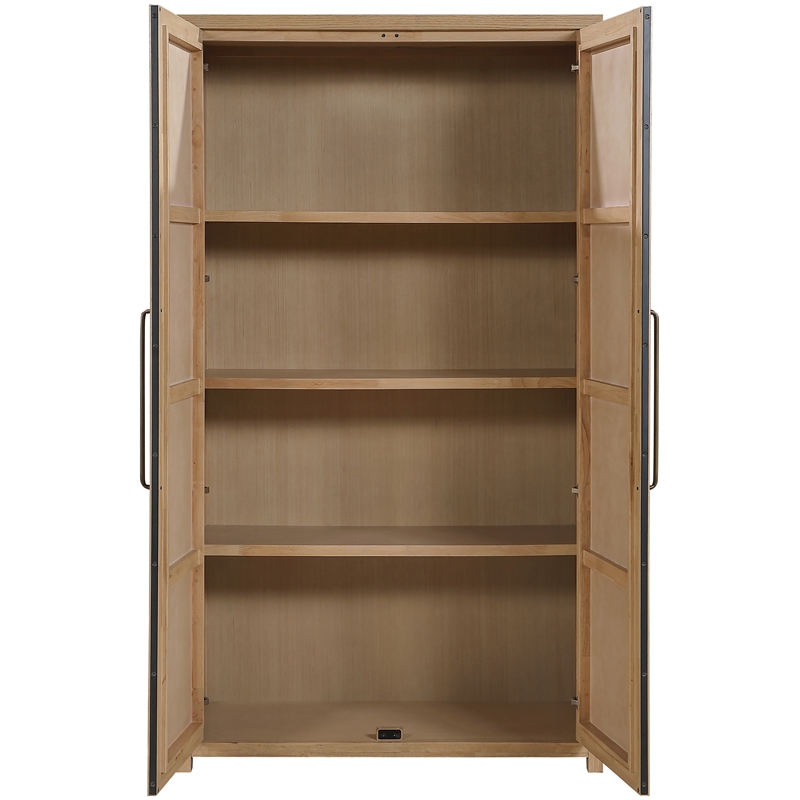 Meridian Furniture Vana Natural Solid Wood Storage Cabinet