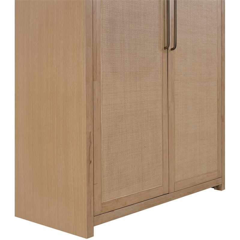 Meridian Furniture Vana Natural Solid Wood Storage Cabinet