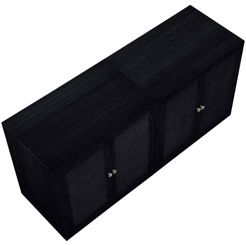 Meridian Furniture Vero Black Solid Wood And Oak Veneer 2pc. Sideboard/Buffet