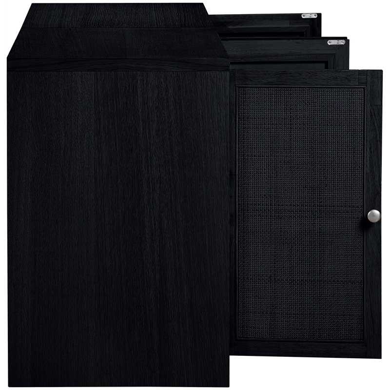 Meridian Furniture Vero Black Solid Wood And Oak Veneer 2pc. Sideboard/Buffet