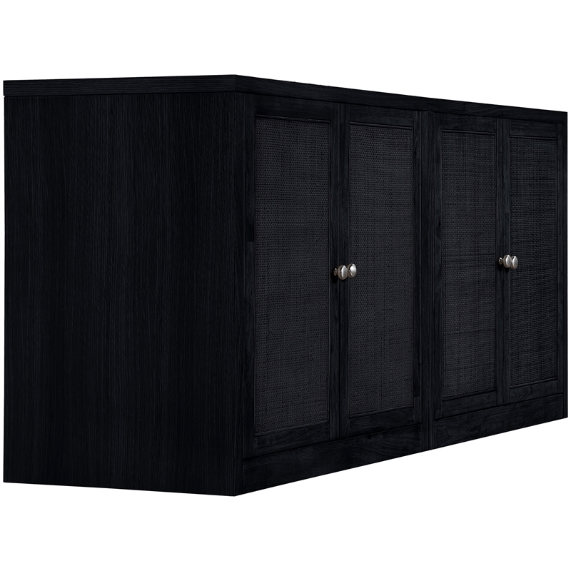 Meridian Furniture Vero Black Solid Wood And Oak Veneer 2pc. Sideboard/Buffet