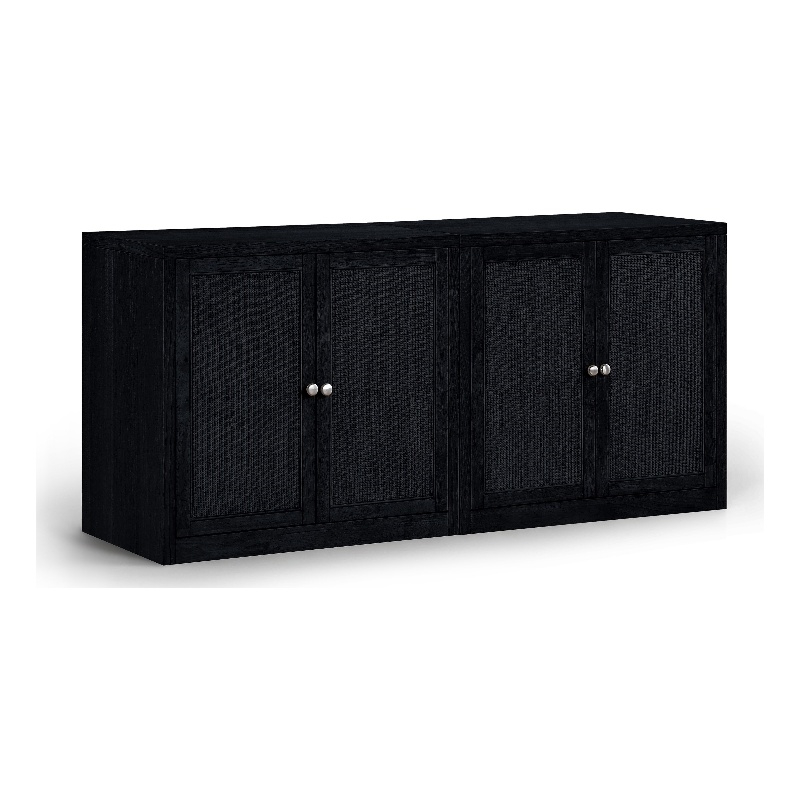 Meridian Furniture Vero Black Solid Wood And Oak Veneer 2pc. Sideboard/Buffet