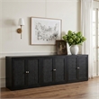 Meridian Furniture Vero Black Solid Wood And Oak Veneer 3pc. Sideboard/Buffet