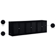 Meridian Furniture Vero Black Solid Wood And Oak Veneer 3pc. Sideboard/Buffet