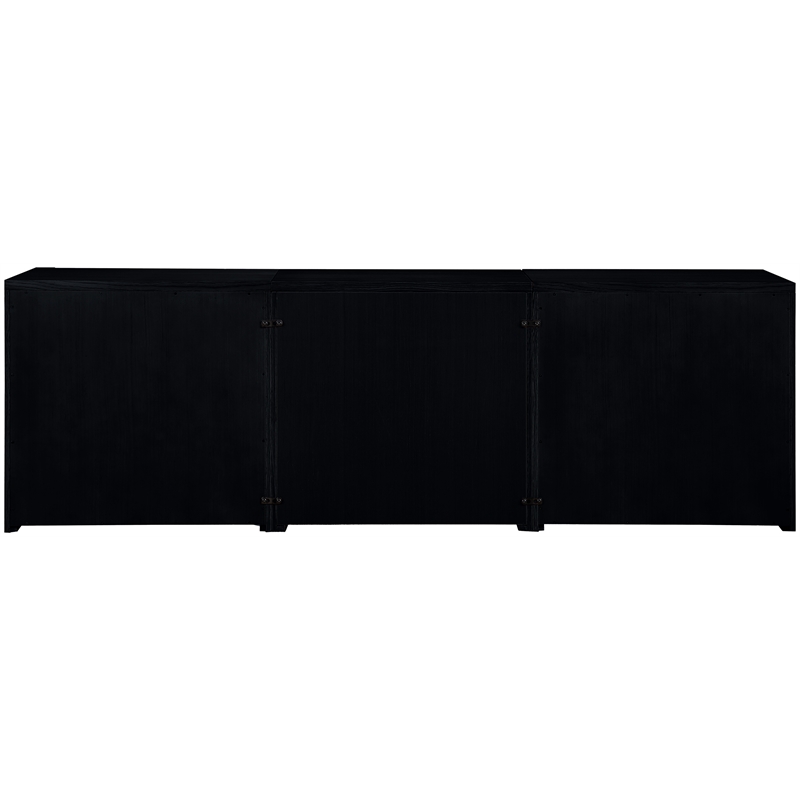Meridian Furniture Vero Black Solid Wood And Oak Veneer 3pc. Sideboard/Buffet