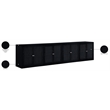 Meridian Furniture Vero Black Solid Wood And Oak Veneer 4pc. Sideboard/Buffet