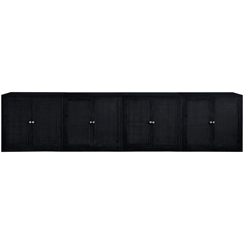 Meridian Furniture Vero Black Solid Wood And Oak Veneer 4pc. Sideboard/Buffet