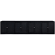 Meridian Furniture Vero Black Solid Wood And Oak Veneer 4pc. Sideboard/Buffet