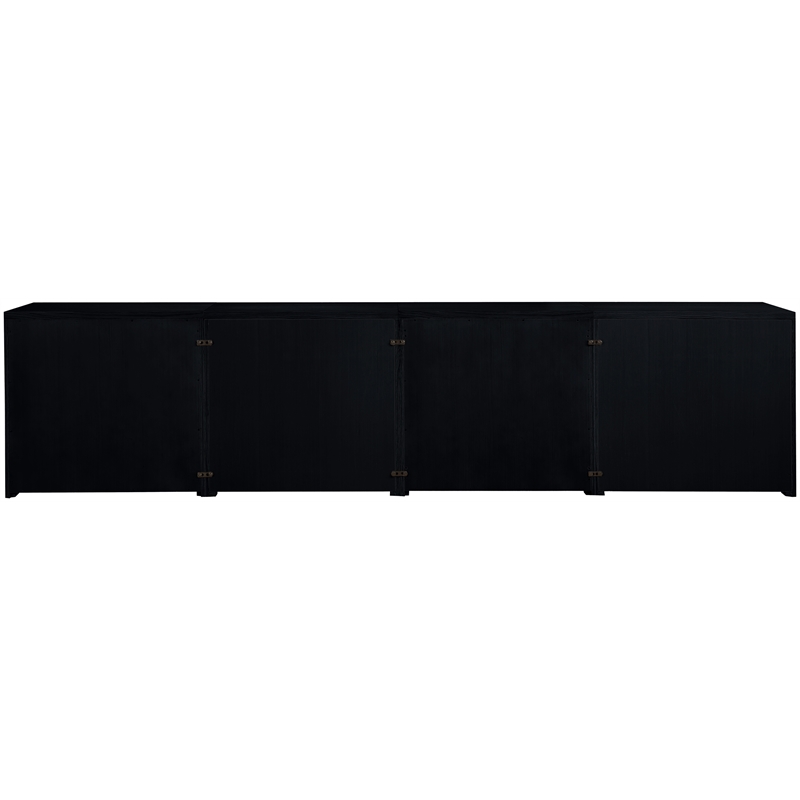 Meridian Furniture Vero Black Solid Wood And Oak Veneer 4pc. Sideboard/Buffet