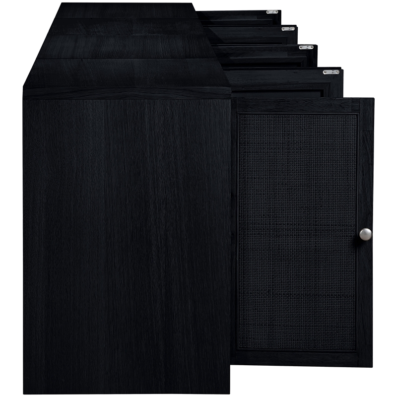 Meridian Furniture Vero Black Solid Wood And Oak Veneer 4pc. Sideboard/Buffet