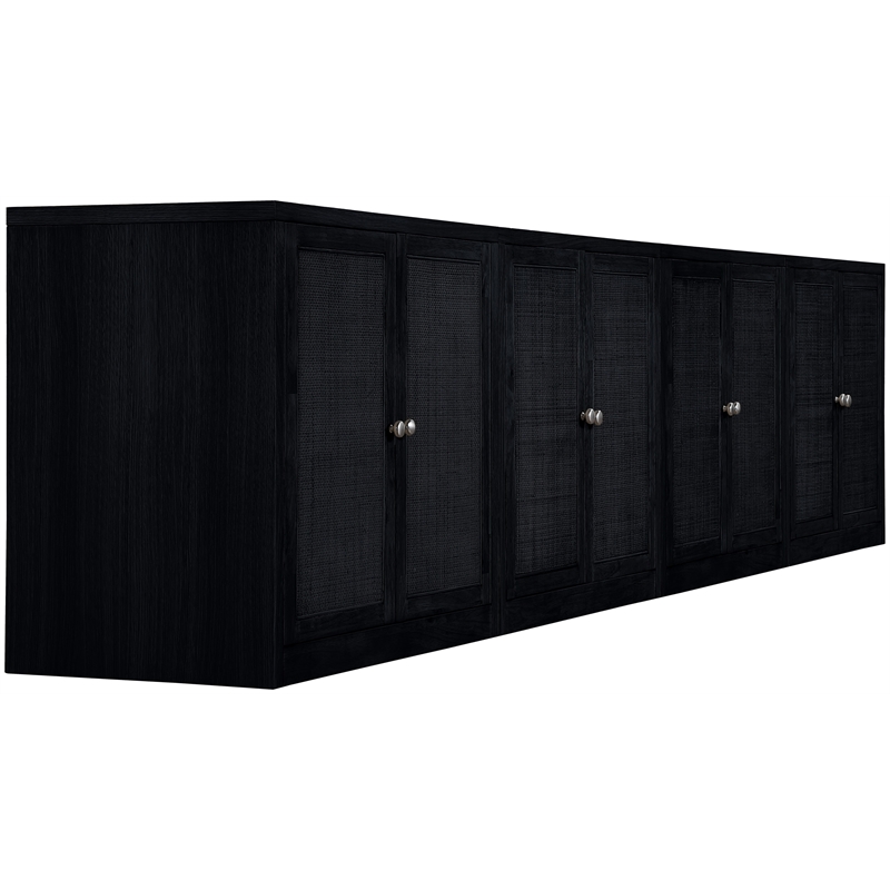 Meridian Furniture Vero Black Solid Wood And Oak Veneer 4pc. Sideboard/Buffet