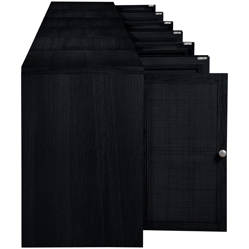 Meridian Furniture Vero Black Solid Wood And Oak Veneer 5pc. Sideboard/Buffet
