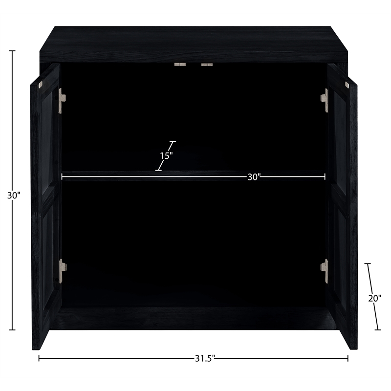 Meridian Furniture Vero Black Solid Wood And Oak Veneer Sideboard/Buffet