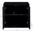 Meridian Furniture Vero Black Solid Wood And Oak Veneer Sideboard/Buffet