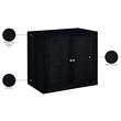 Meridian Furniture Vero Black Solid Wood And Oak Veneer Sideboard/Buffet