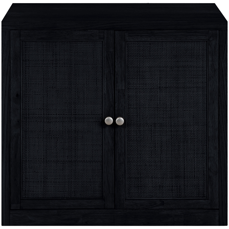 Meridian Furniture Vero Black Solid Wood And Oak Veneer Sideboard/Buffet