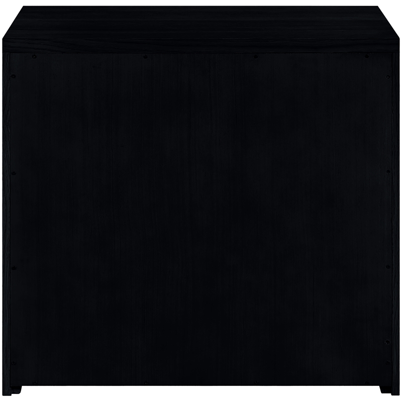 Meridian Furniture Vero Black Solid Wood And Oak Veneer Sideboard/Buffet