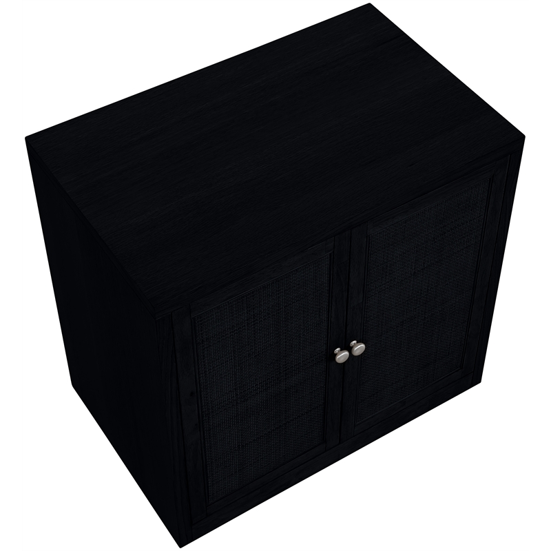 Meridian Furniture Vero Black Solid Wood And Oak Veneer Sideboard/Buffet