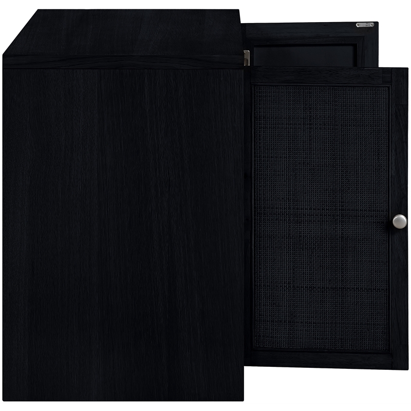 Meridian Furniture Vero Black Solid Wood And Oak Veneer Sideboard/Buffet
