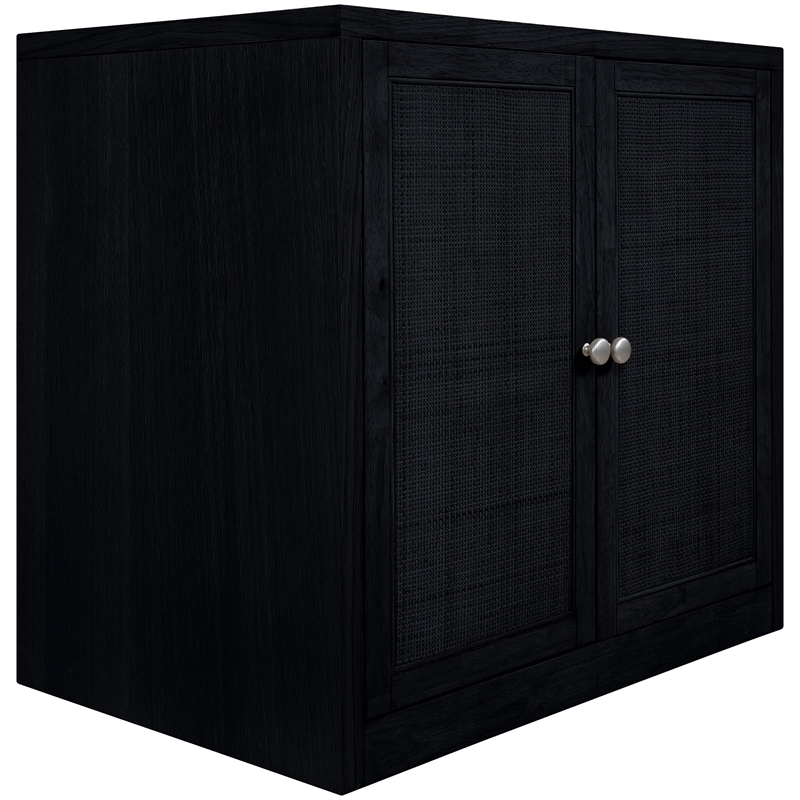 Meridian Furniture Vero Black Solid Wood And Oak Veneer Sideboard/Buffet