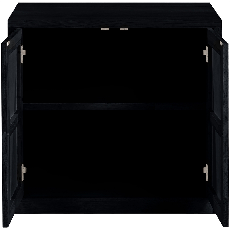 Meridian Furniture Vero Black Solid Wood And Oak Veneer Sideboard/Buffet
